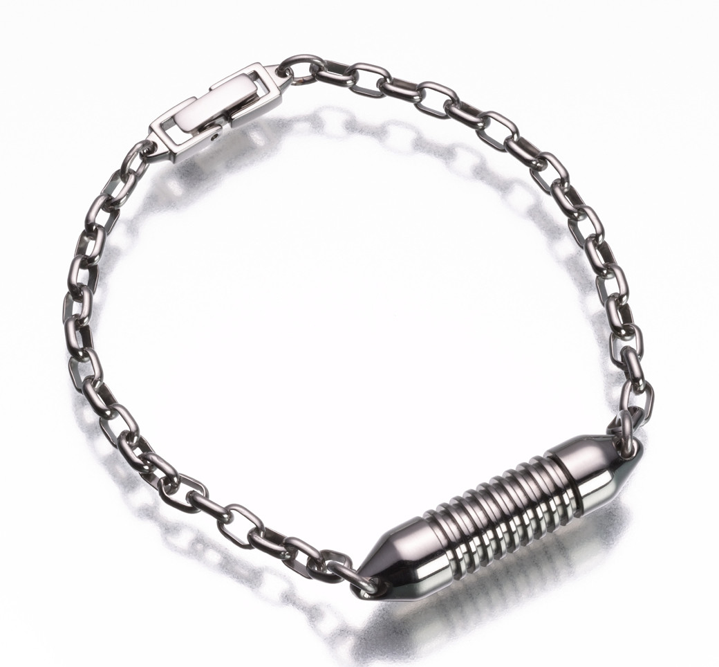 Image of Narrow Titanium Cremation Bracelet Silver
