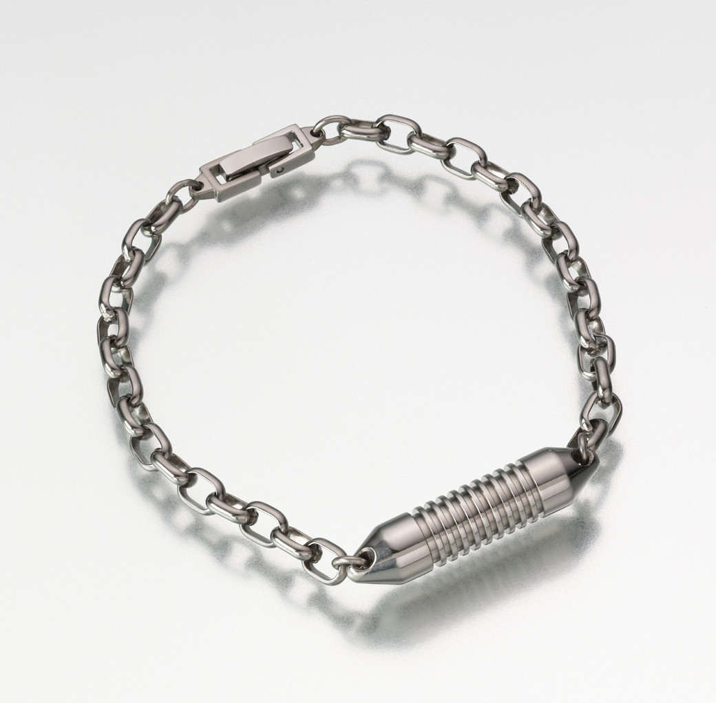 Image of Wide Titanium Cremation Bracelet Silver