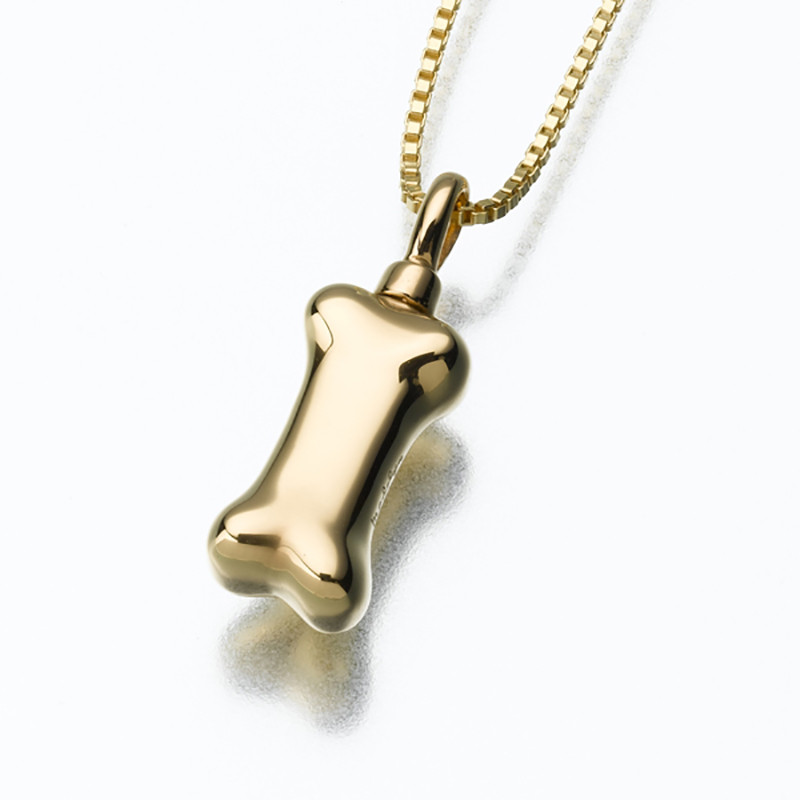 Image of Gold Vermeil Dog Bone Pendant, Jewelry Yellow