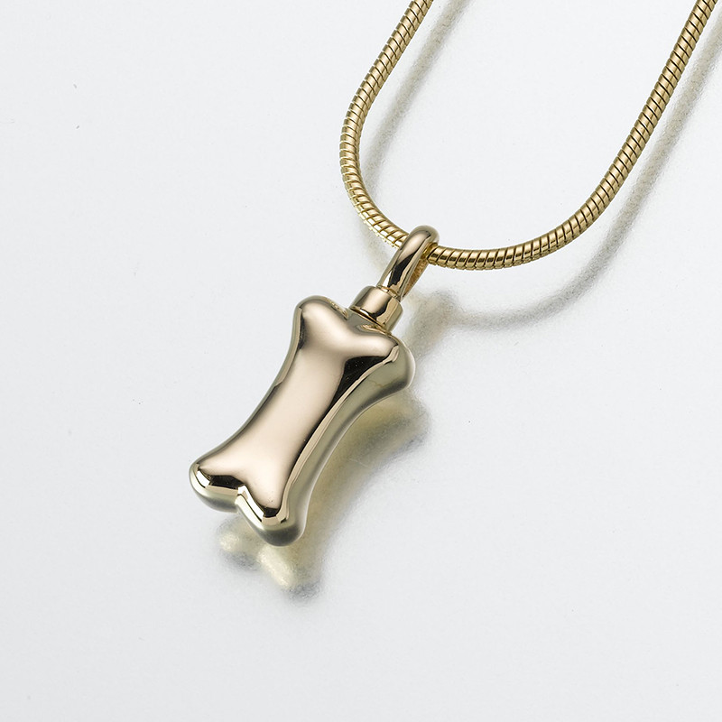 Image of 14K Gold Dog Bone Pendant, Jewelry Yellow