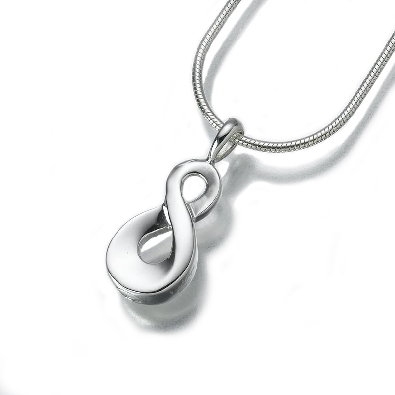 Image of Silver Infinity Cremation Pendant, Jewelry Gray