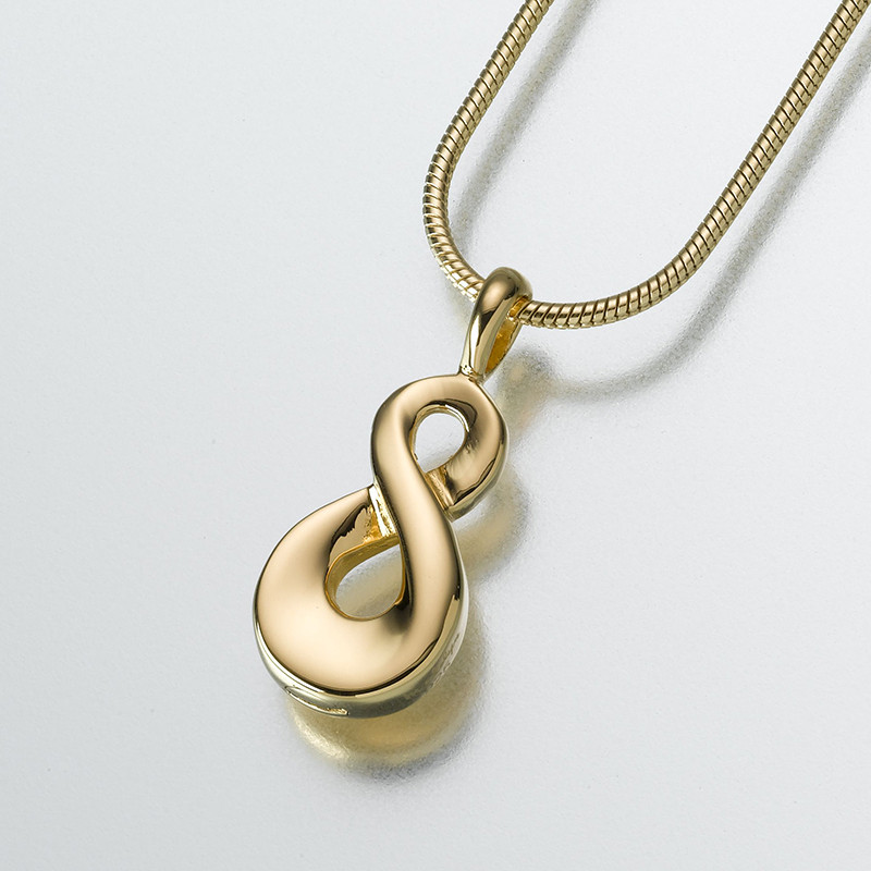 Image of Infinity Cremation Pendant - 14K Gold, Jewelry Yellow