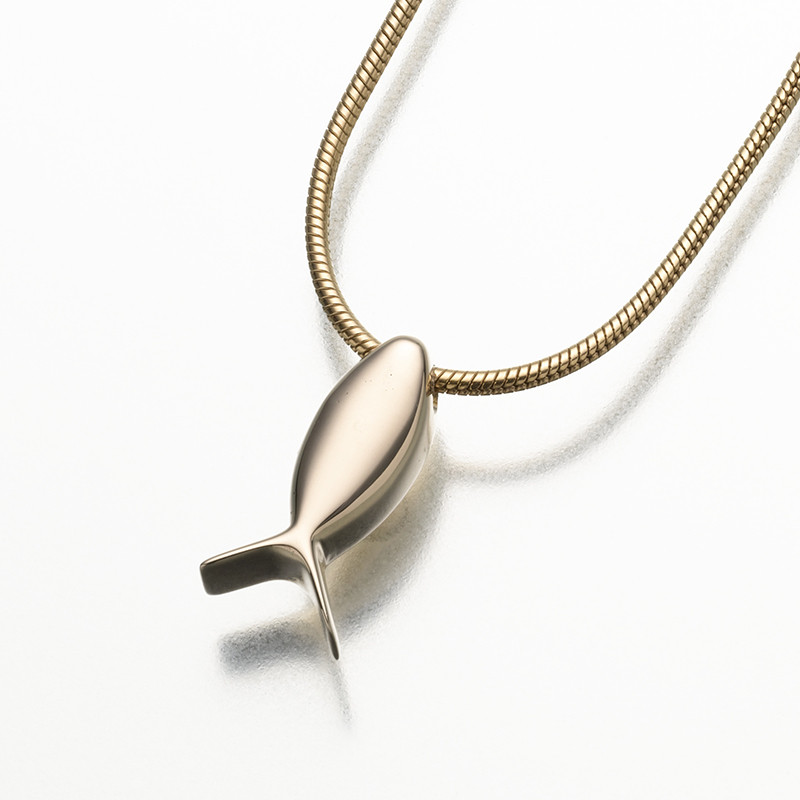 Image of Ichthus Urn Necklace - 14K Gold Yellow