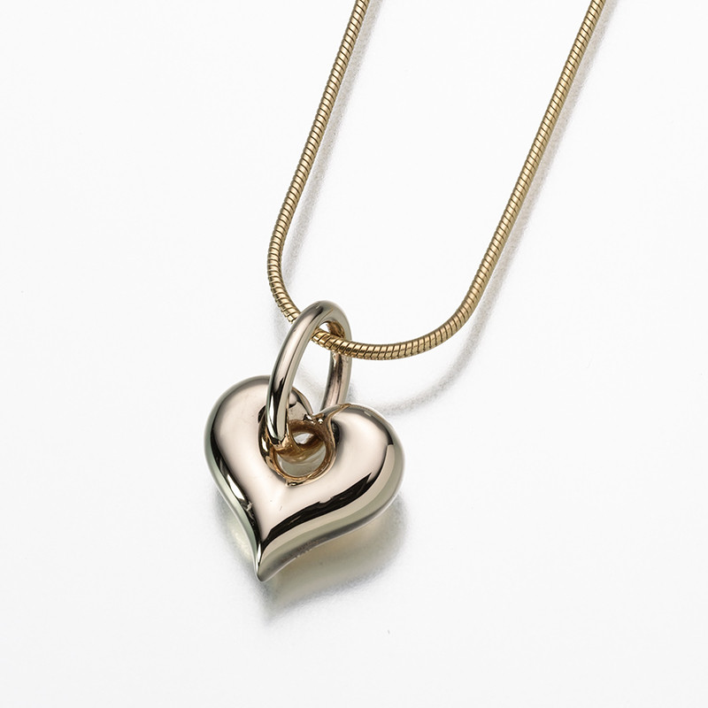 Image of 14K Gold Puff Heart Pendant, Jewelry Yellow