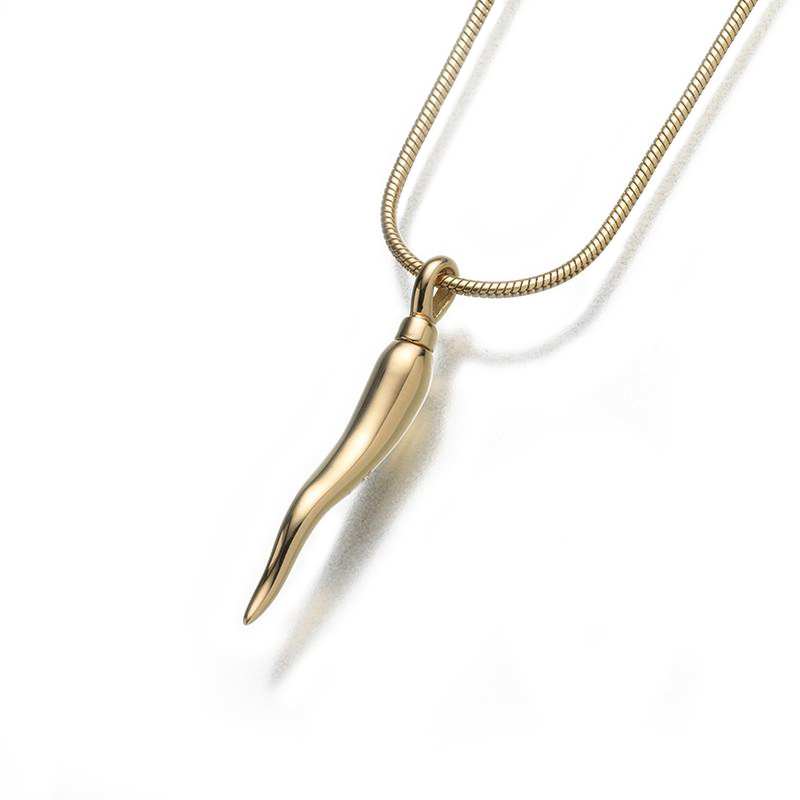 Image of Golden Italian Horn Pendant, Jewelry Yellow