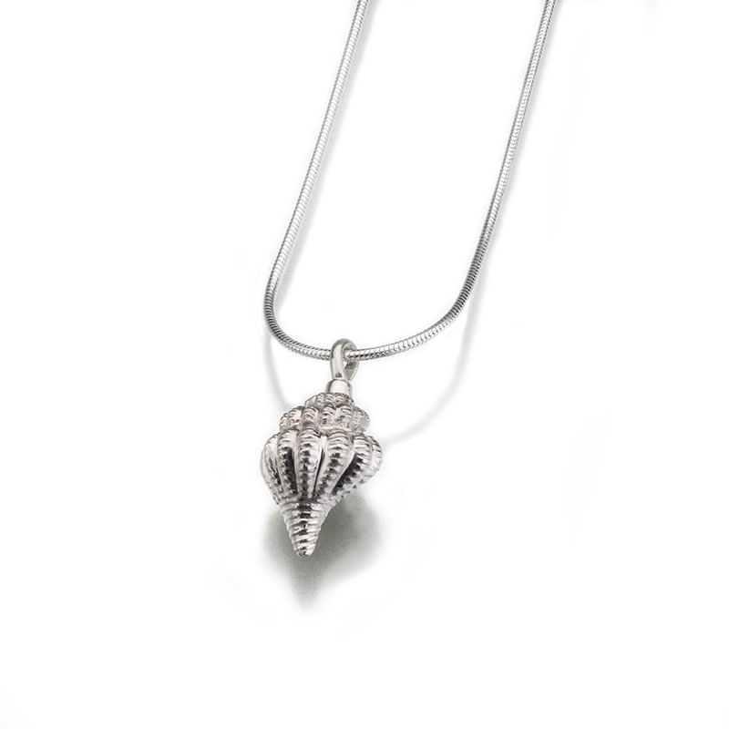 Image of Sterling Silver Conch Memorial Pendant, Jewelry Gray