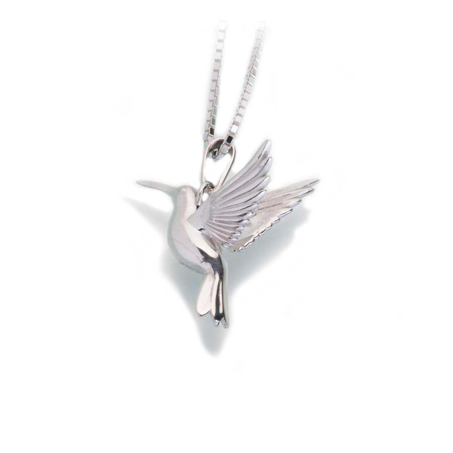 Image of Silver Hummingbird Cremation Pendant, Jewelry Gray