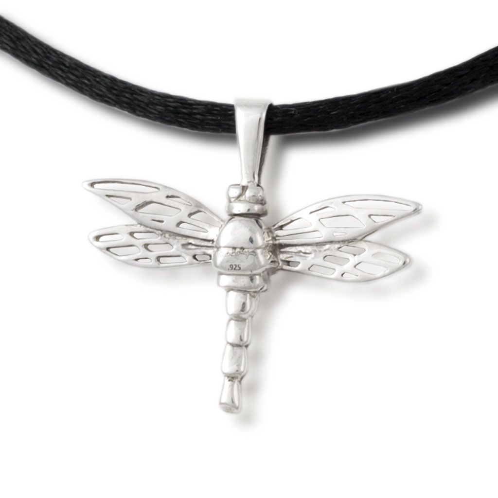 Image of Small Dragonfly Cremation Pendant, Jewelry Gray