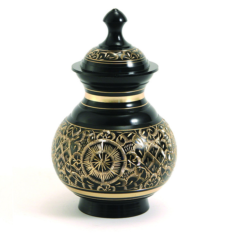 Image of Timeless Black Pet Cremation Urns - Medium, Brass, Urns for Ashes