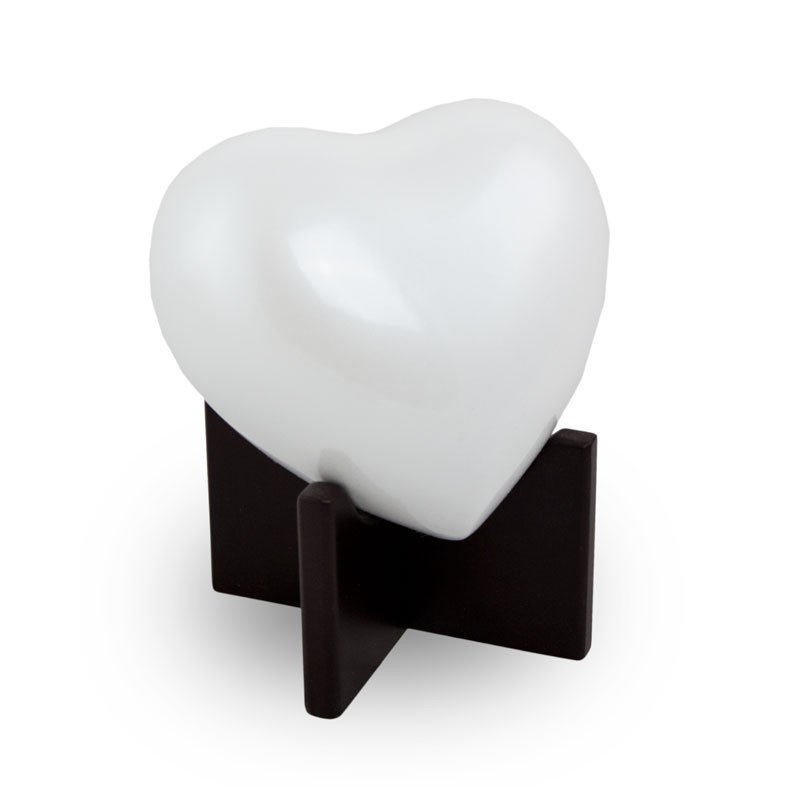 Image of Arielle Heart Pet Urns - Pearl, Pearl White, Urns for Ashes