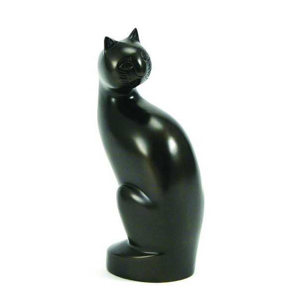 Image of Cat Urn - Bronze Curious Cat Cremation Urn Brown, Urns for Ashes