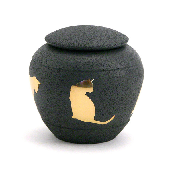 Image of Cat Urn - Silhouette Cat Cremation Urn - Shale Red, Urns for Ashes