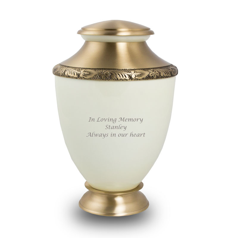 Image of Artisan Pearl Cremation Urn - Large, Pearl White, Urns for Ashes
