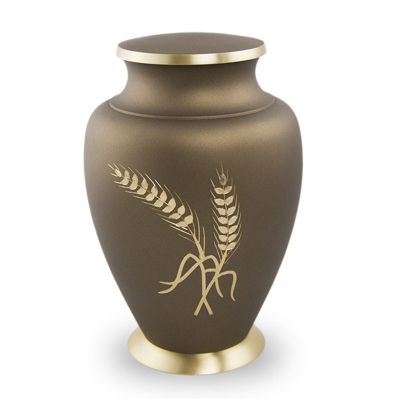 Image of Aria Wheat Cremation Urn - Large Yellow, Urns for Ashes