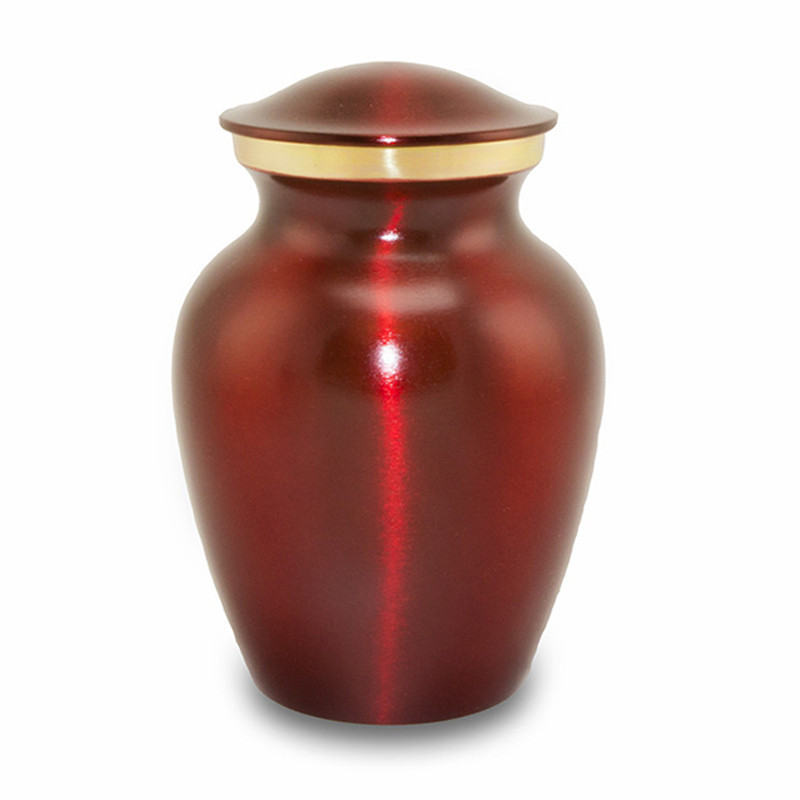 Image of Medium Brass Crimson Pet Cremation Urn, Brass Red, Urns for Ashes