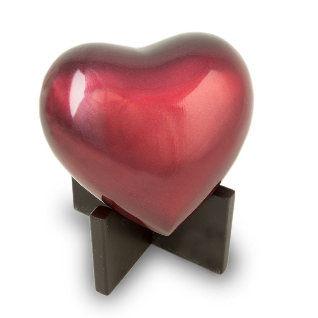 Image of Arielle Heart Urn - Ruby Red, Urns for Ashes