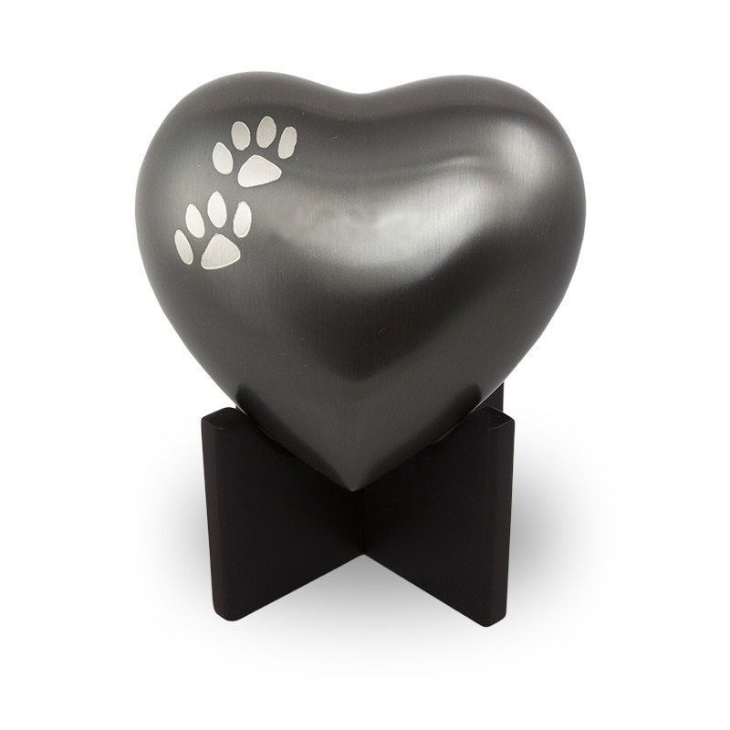 Image of Arielle Heart Pet Urns - Slate Gray, Urns for Ashes