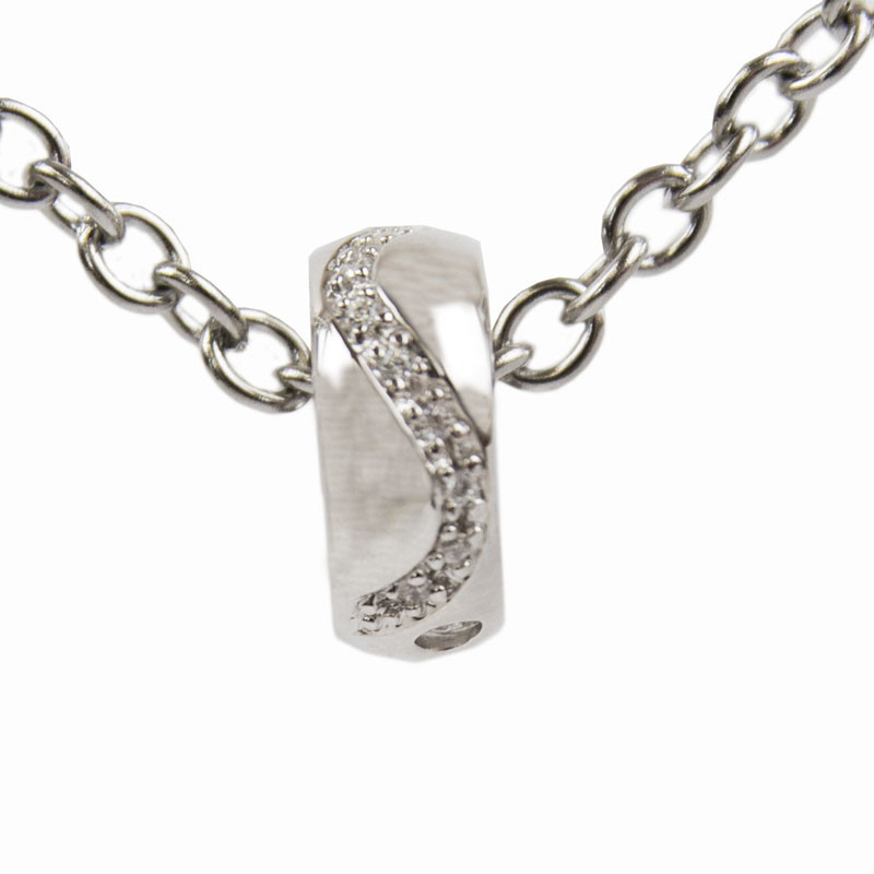 Image of Diamond Cremation Bead Charm - Sterling Silver Gray