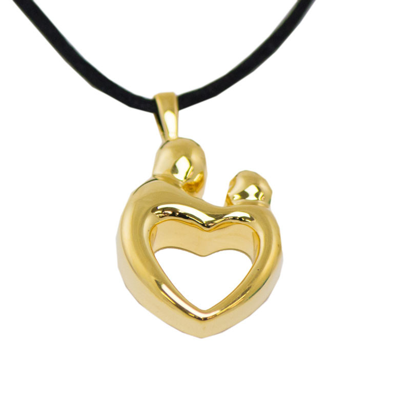 Image of Gold Parent and Child Cremation Pendant, Jewelry Yellow