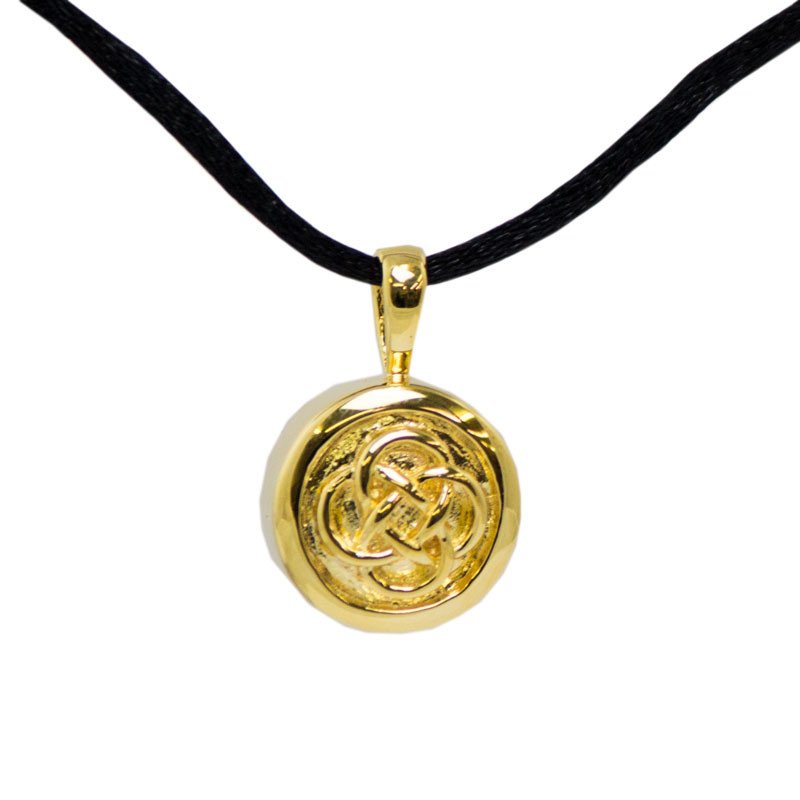Image of Gold Celtic Signet Cremation Necklace Yellow
