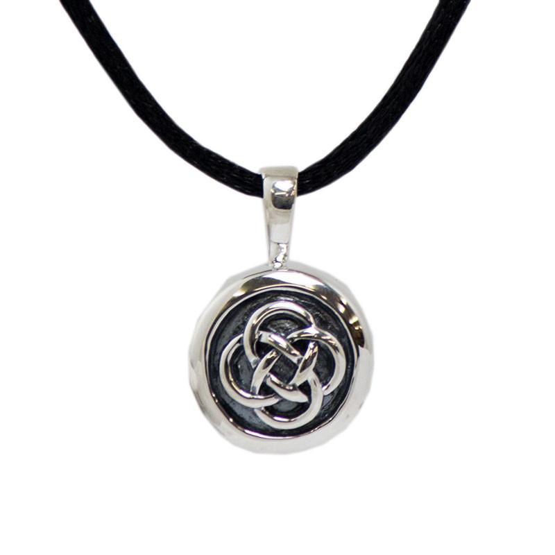 Image of Sterling Silver Celtic Signet Cremation Necklace Gray