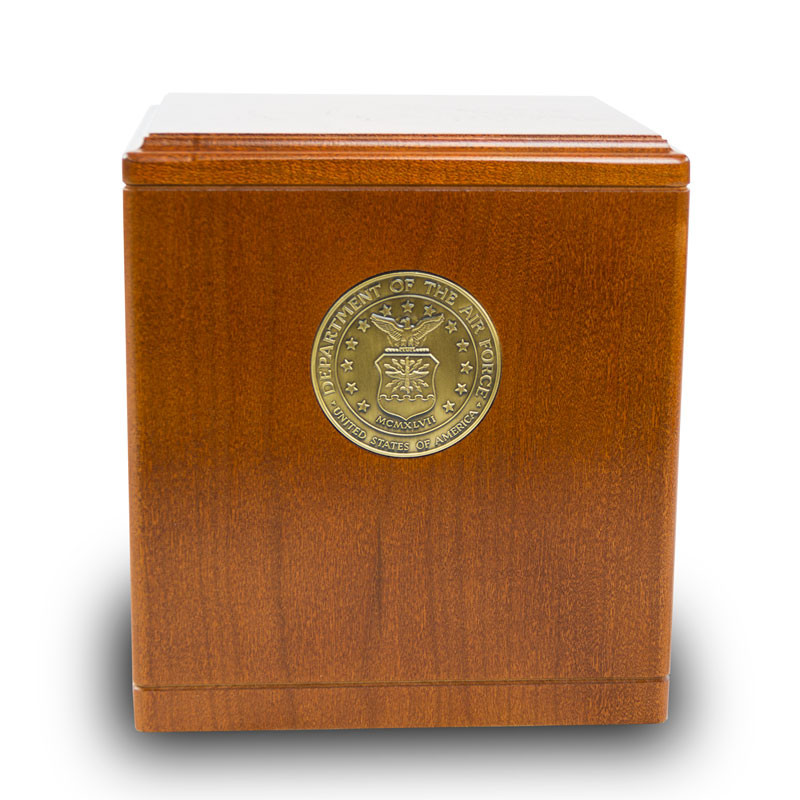 Image of Air Force Medallion Military Urn Brown, Urns for Ashes