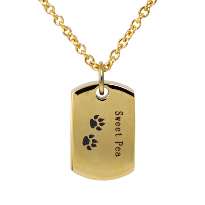 Image of Sweet Pea Paw Prints Stainless Steel Cremation Pendant, Jewelry Gray