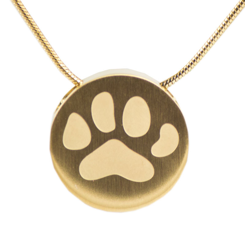 Image of Paw Print Cremation Necklace - Bronze Brown