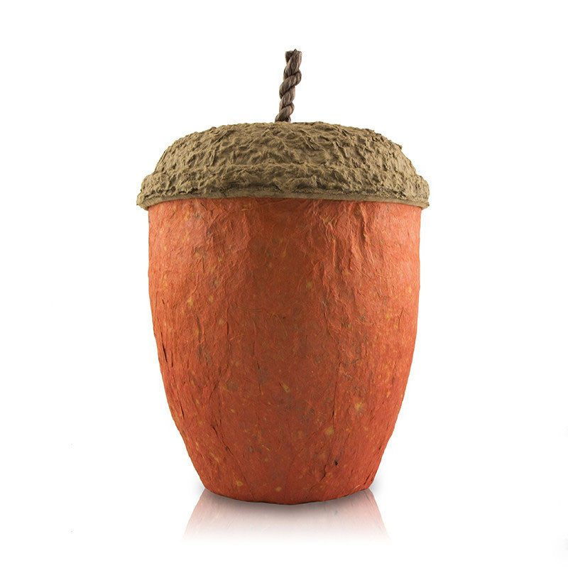 Image of Acorn Biodegradable Cremation Urn - Ruby Red Yellow, Urns for Ashes