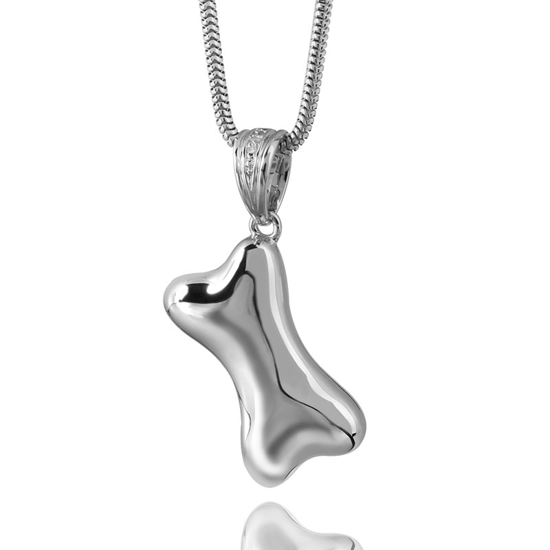 Image of Dog Bone Cremation Pendant - Sterling Silver, Jewelry Gray