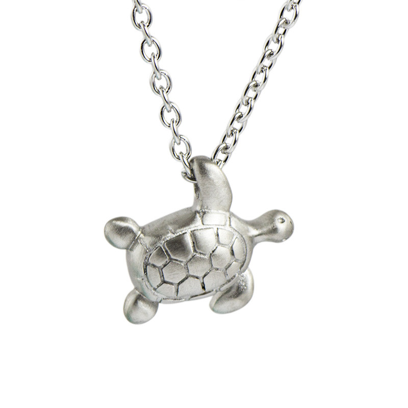 Image of Turtle Cremation Necklace - Stainless Steel Gray