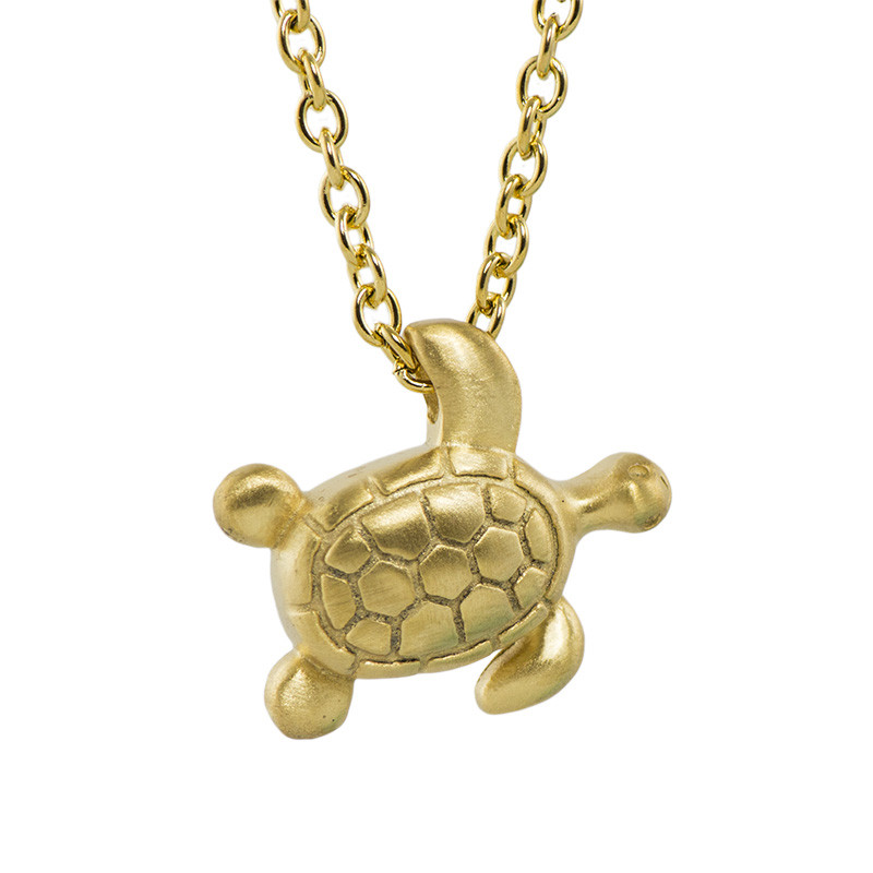 Image of Golden Turtle Cremation Necklace - Stainless Steel Yellow