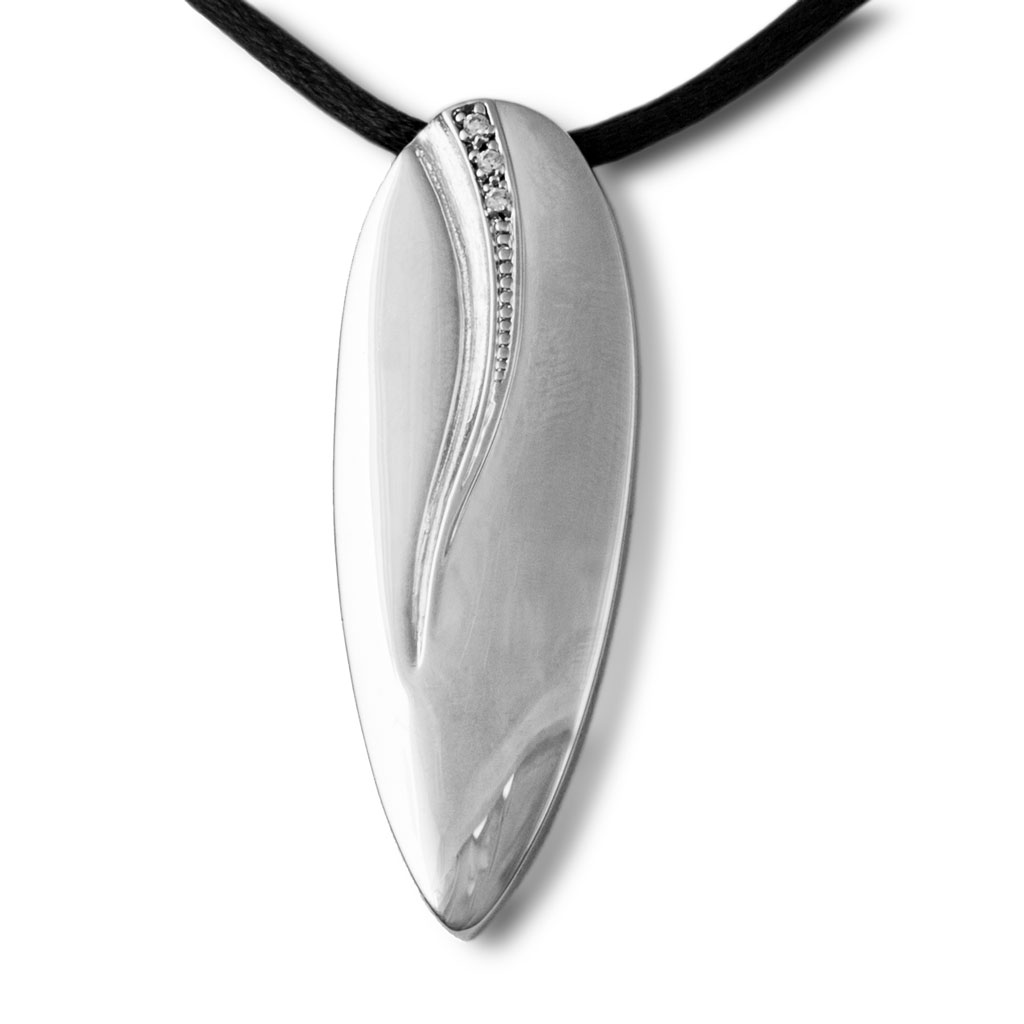 Image of Diamond Drop Cremation Pendant - Sterling Silver, Jewelry Gray