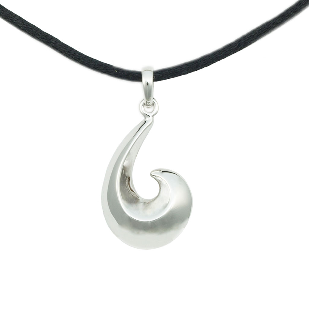 Image of Fish Hook Cremation Pendant - Sterling Silver, Jewelry Gray
