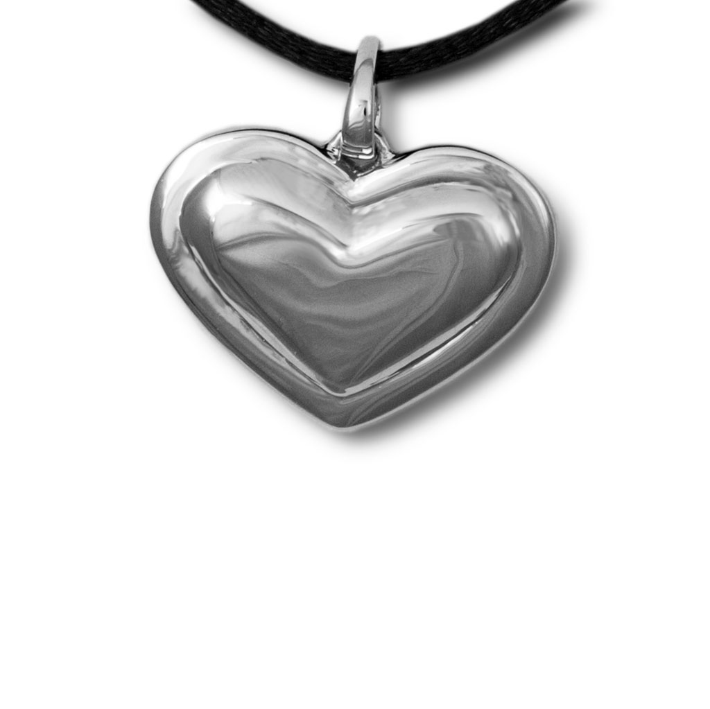 Image of Sterling Silver Heart Cremation Pendant, Jewelry Gray