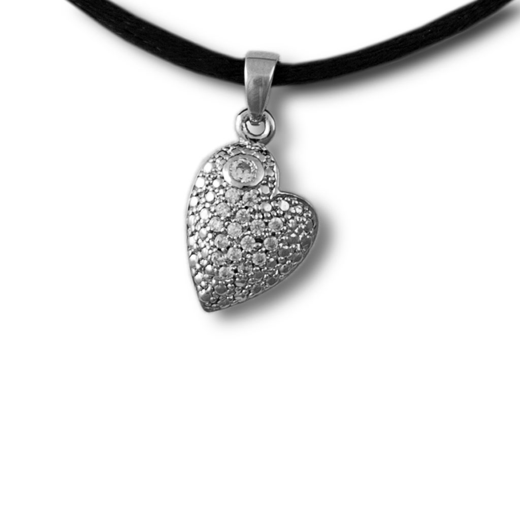 Image of Pierced Heart Cremation Necklace Pendant - Sterling Silver, Jewelry Gray