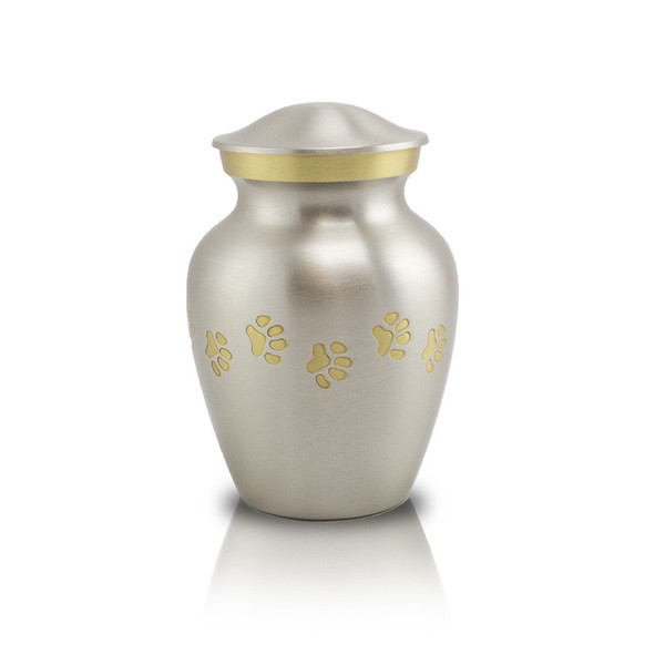 Image of Extra Small Pewter Paw Cremation Urn, Urns for Ashes