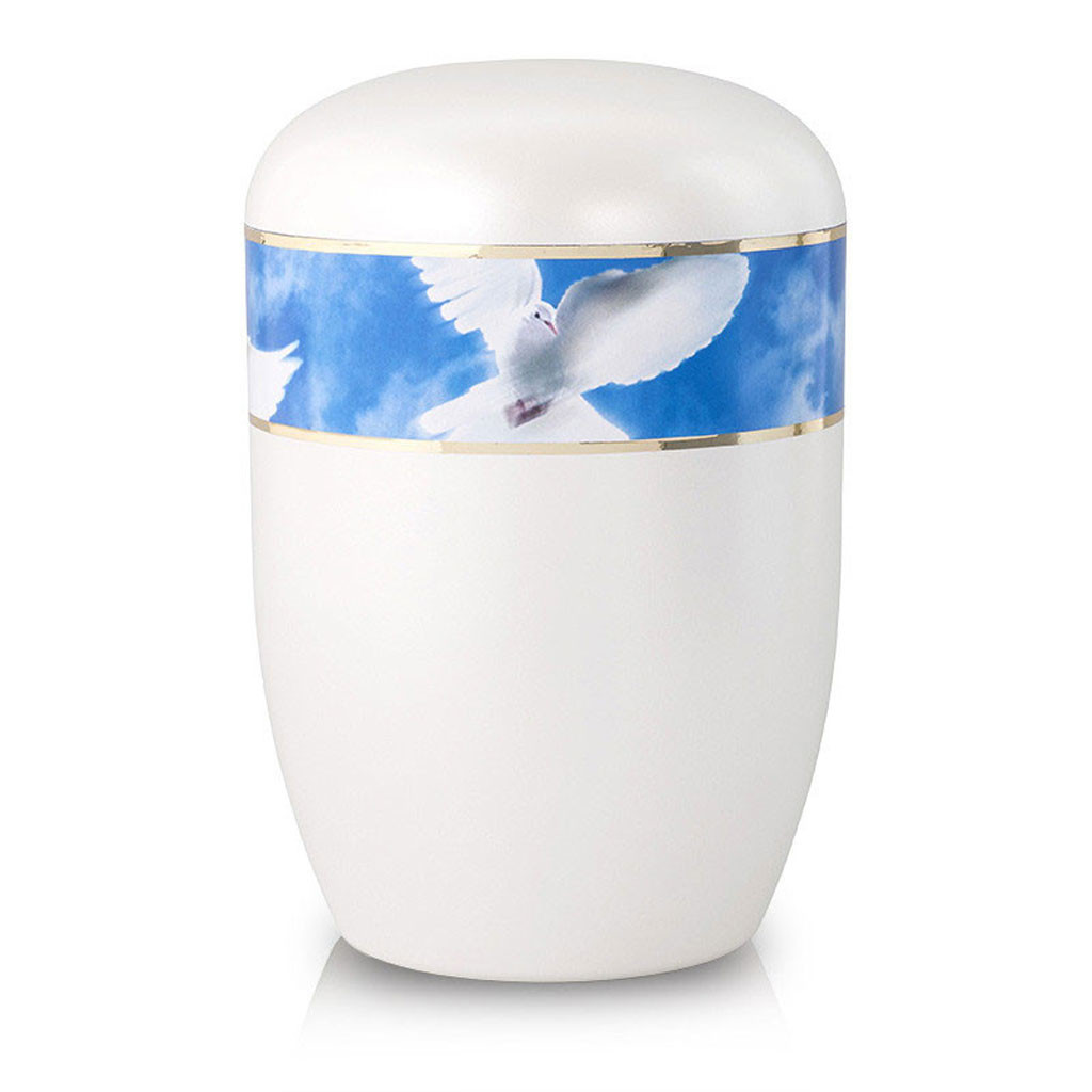 Image of Biodegradable Cremation Urn - Doves Green, Urns for Ashes