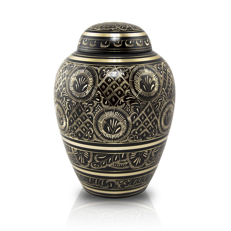 Image of Black & Gold Radiance Bronze Pet Cremation Urn Brown, Urns for Ashes