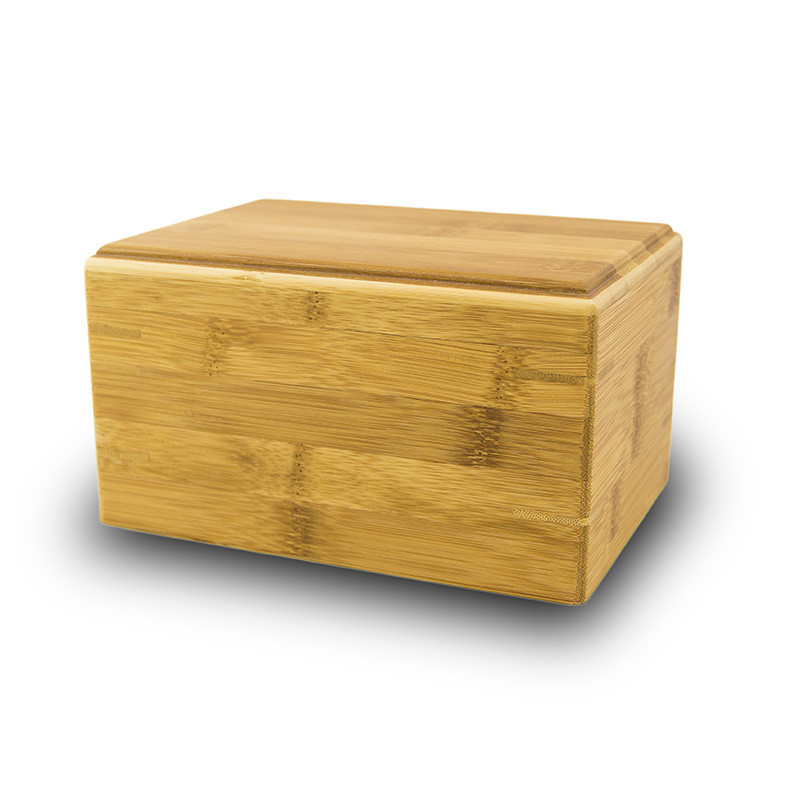 Image of Pet Cremation Urn Bamboo Box - Medium White, Urns for Ashes