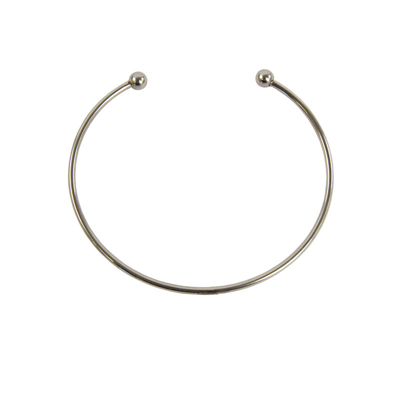 Image of Stainless Steel Ball Cuff Bracelet for Cremation Charm Gray