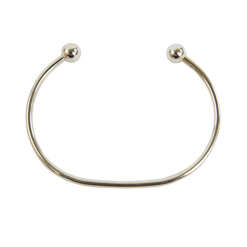 Image of Sterling Silver Ball Cuff Bracelet for Cremation Urn Charm Gray, Urns for Ashes