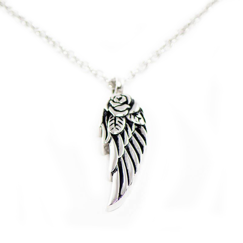 Image of Angel Wing Cremation Pendant - Stainless Steel, Jewelry Gray