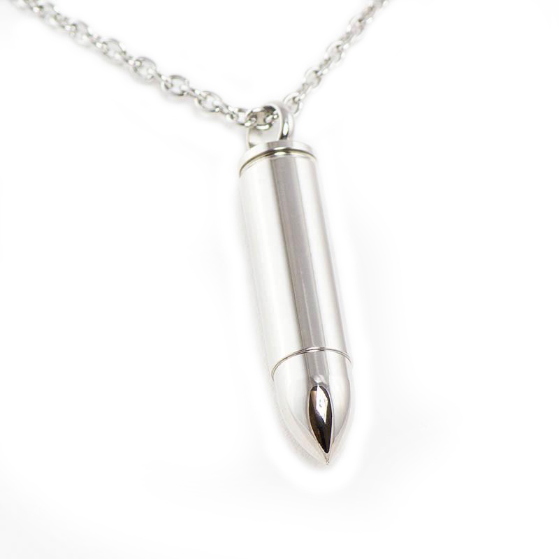 Image of Silver Bullet Cremation Pendant, Jewelry Gray