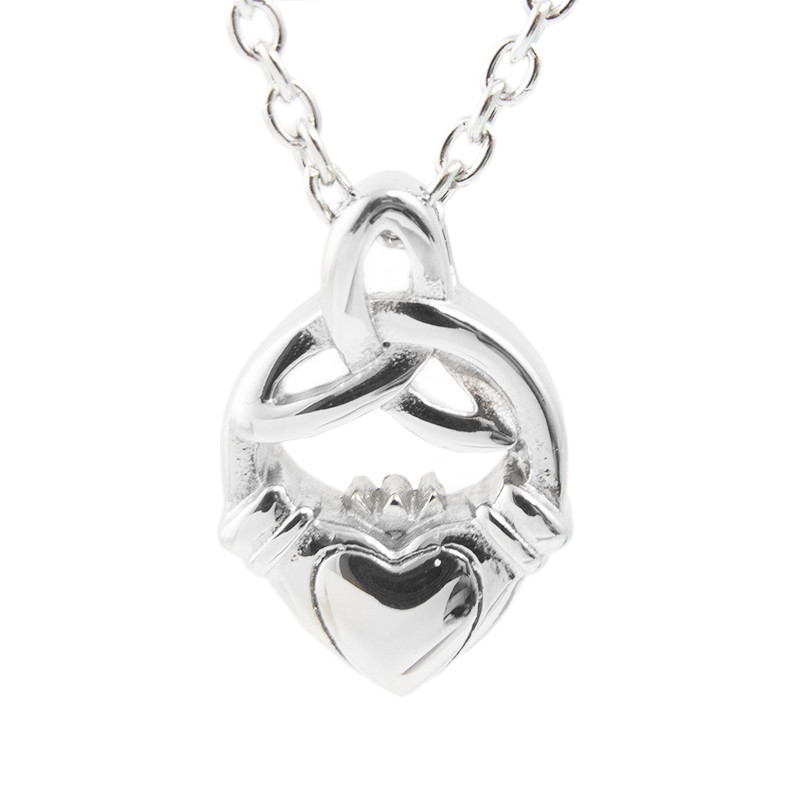 Image of Silver Claddagh Cremation Necklace Gray