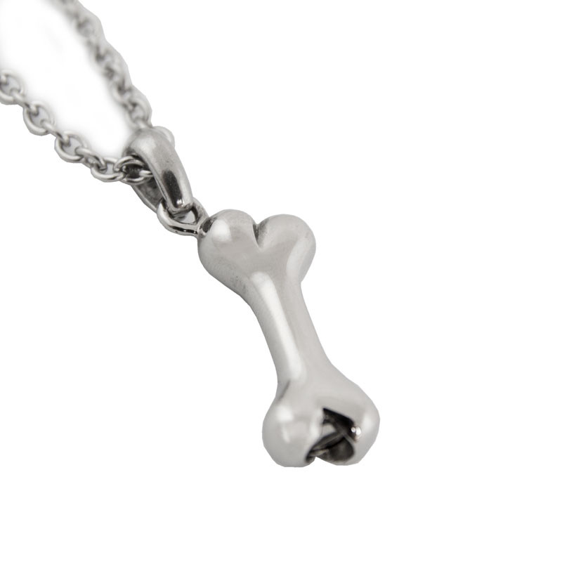 Image of Stainless Steel Dog Bone Cremation Pendant, Jewelry Gray