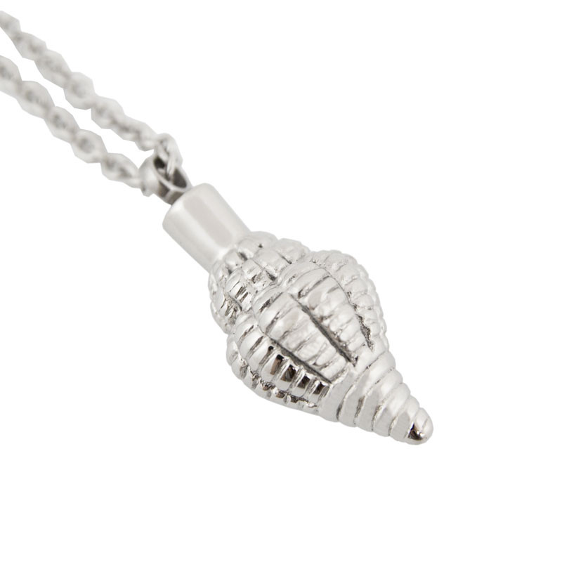 Image of Seashell Cremation Pendant - Stainless Steel, Jewelry Gray