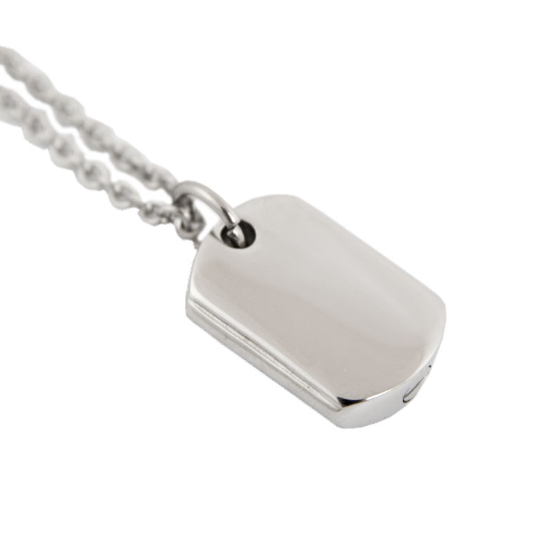 Image of Dog Tag Cremation Pendant - Stainless Steel, Jewelry Gray