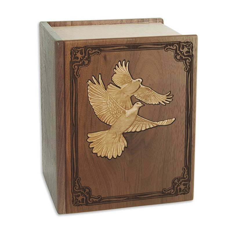 Image of Companion Bible Cremation Urn - Doves Wood, Urns for Ashes