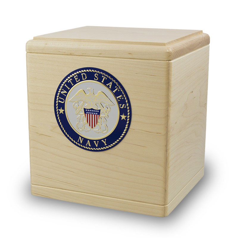 Image of All American Maple Wood Urn for Ashes - Military Brown, Urns for Ashes